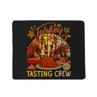 Vintage Retro Turkey Tasting Crew Thanksgiving Drinking Wine Mousepad