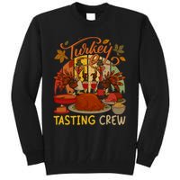 Vintage Retro Turkey Tasting Crew Thanksgiving Drinking Wine Tall Sweatshirt