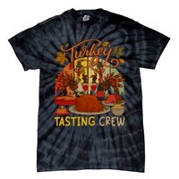 Vintage Retro Turkey Tasting Crew Thanksgiving Drinking Wine Tie-Dye T-Shirt