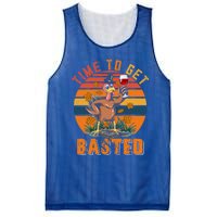 Vintage Retro Time To Get Basted Funny Turkey Ing Wine Gift Mesh Reversible Basketball Jersey Tank