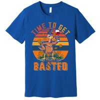 Vintage Retro Time To Get Basted Funny Turkey Ing Wine Gift Premium T-Shirt