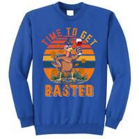 Vintage Retro Time To Get Basted Funny Turkey Ing Wine Gift Tall Sweatshirt