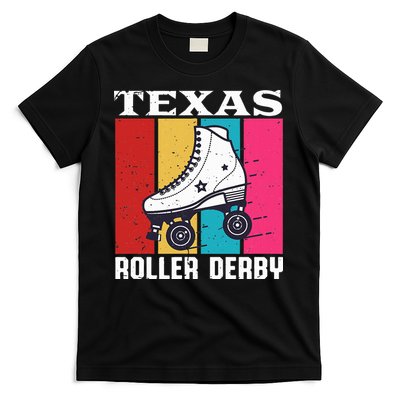 Vintage Retro Texas Roller Derby Women Roller Skating T-Shirt