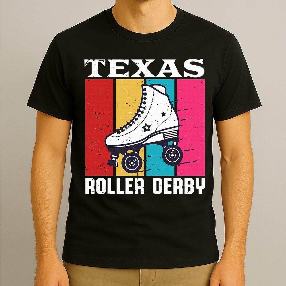 Vintage Retro Texas Roller Derby Women Roller Skating T-Shirt