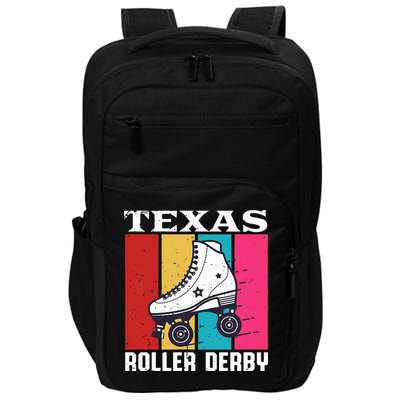 Vintage Retro Texas Roller Derby Women Roller Skating Impact Tech Backpack