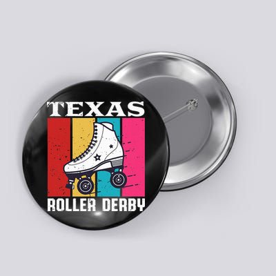 Vintage Retro Texas Roller Derby Women Roller Skating Button
