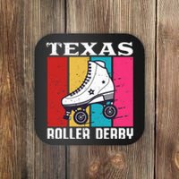 Vintage Retro Texas Roller Derby Women Roller Skating Coaster