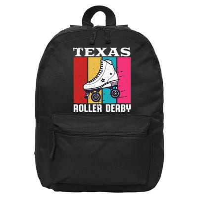 Vintage Retro Texas Roller Derby Women Roller Skating 16 in Basic Backpack