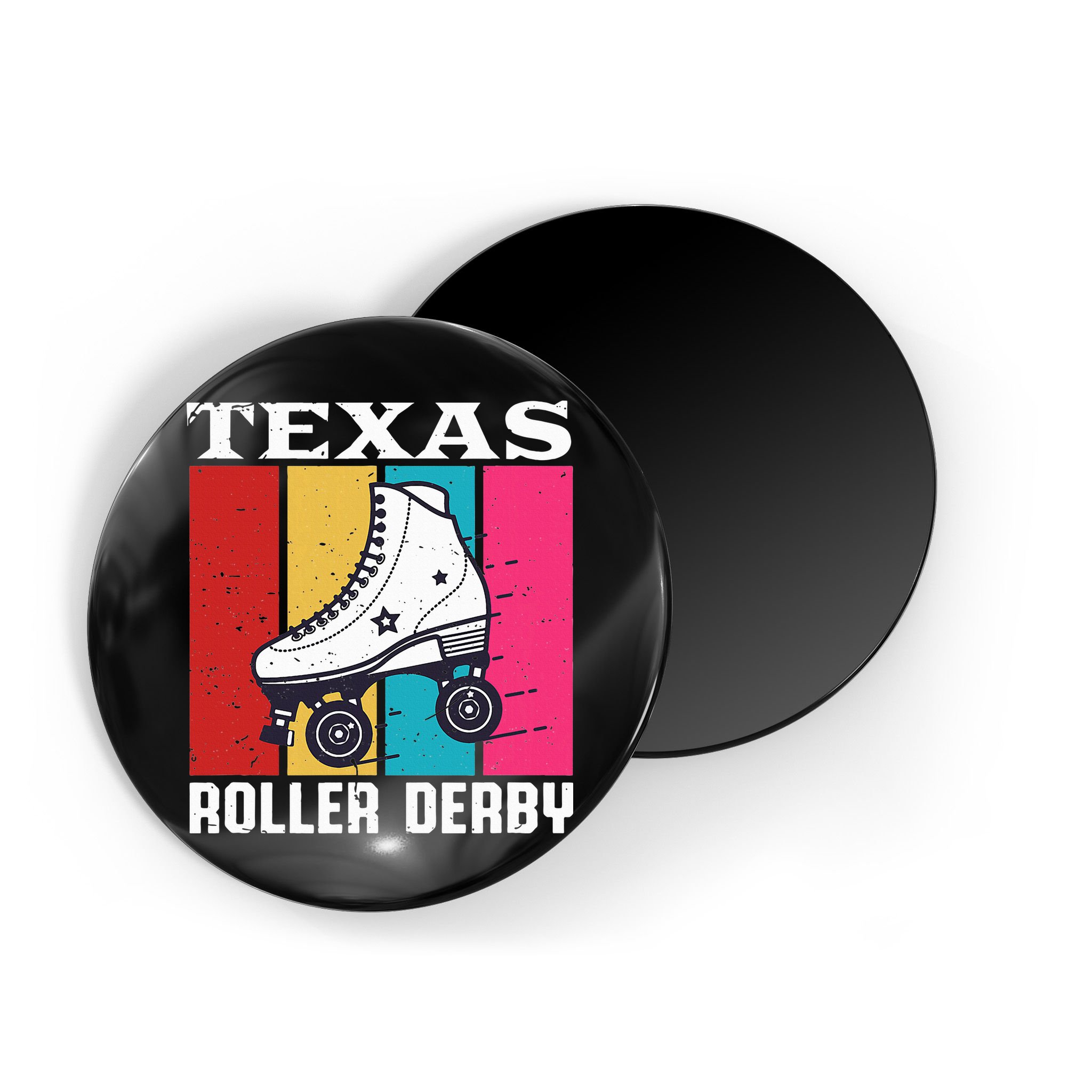 Vintage Retro Texas Roller Derby Women Roller Skating Magnet
