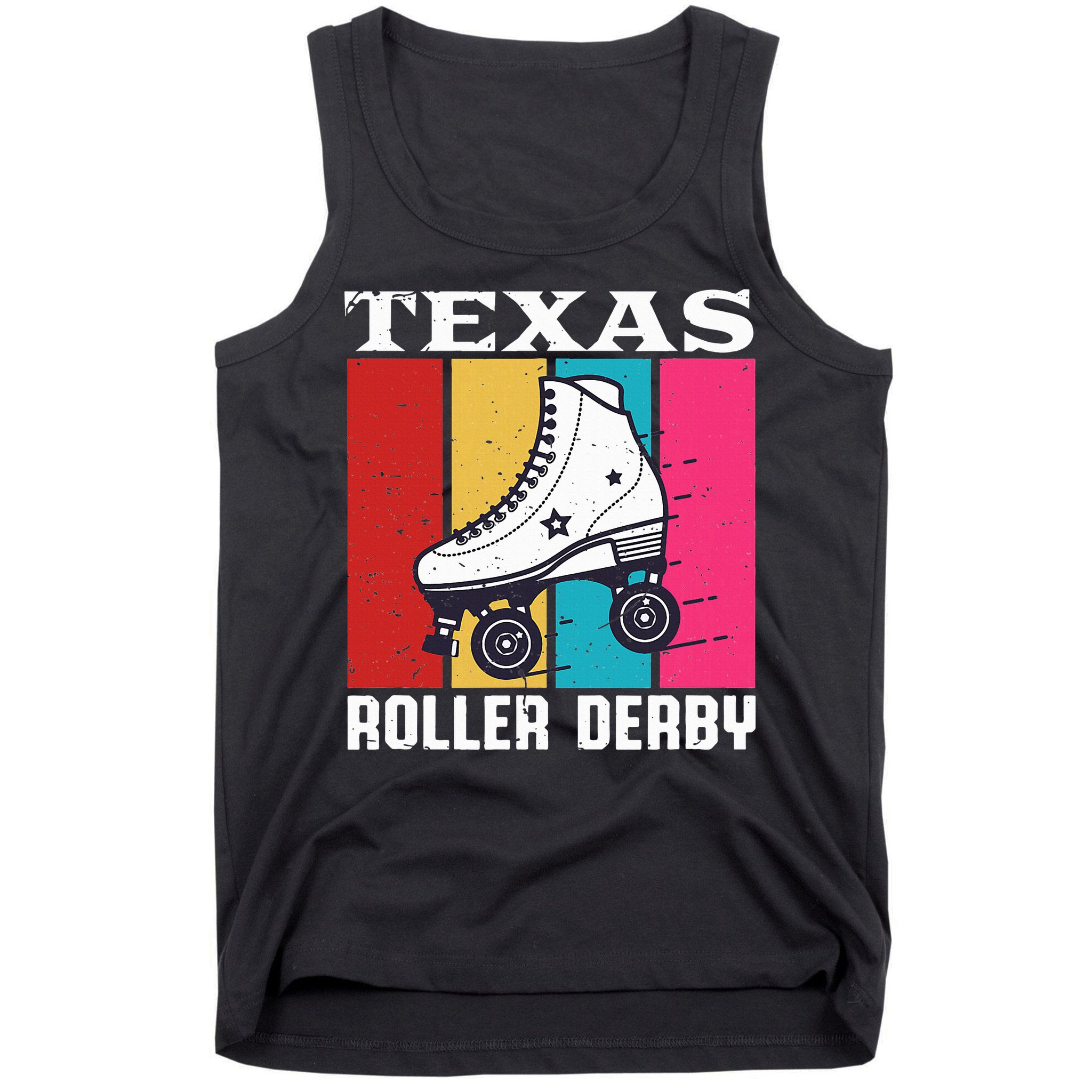 Vintage Retro Texas Roller Derby Women Roller Skating Tank Top