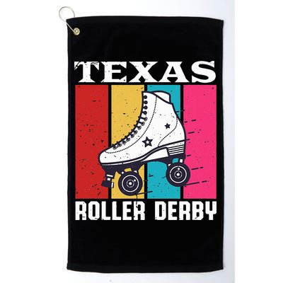 Vintage Retro Texas Roller Derby Women Roller Skating Golf Towel