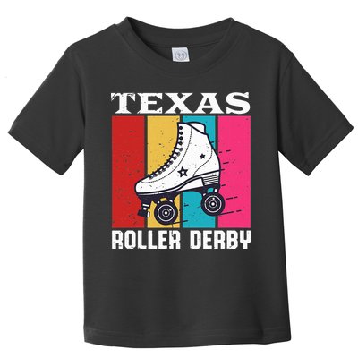 Vintage Retro Texas Roller Derby Women Roller Skating Toddler T-Shirt
