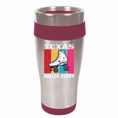 Vintage Retro Texas Roller Derby Women Roller Skating 16oz Travel Tumbler