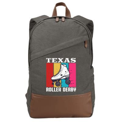 Vintage Retro Texas Roller Derby Women Roller Skating Cotton Canvas Backpack