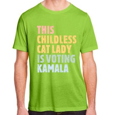 Vintage Retro This Childless Cat Lady Is Voting Kamala Harris 2024 Adult ChromaSoft Performance T-Shirt