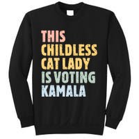 Vintage Retro This Childless Cat Lady Is Voting Kamala Harris 2024 Sweatshirt