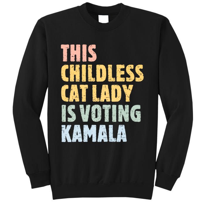 Vintage Retro This Childless Cat Lady Is Voting Kamala Harris 2024 Sweatshirt