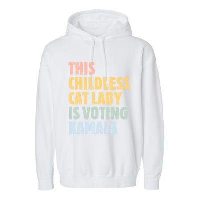 Vintage Retro This Childless Cat Lady Is Voting Kamala Harris 2024 Garment-Dyed Fleece Hoodie