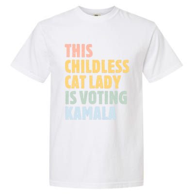 Vintage Retro This Childless Cat Lady Is Voting Kamala Harris 2024 Garment-Dyed Heavyweight T-Shirt