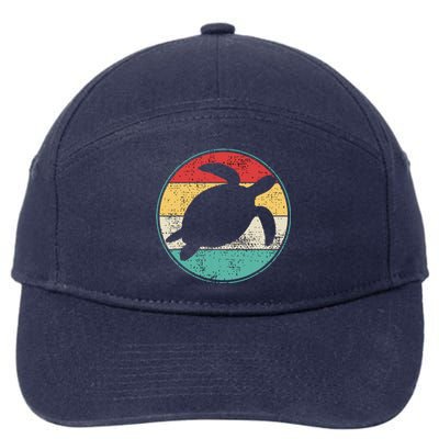 Vintage Retro Turtle Tortoise Water Turtle Marine Biologist 7-Panel Snapback Hat