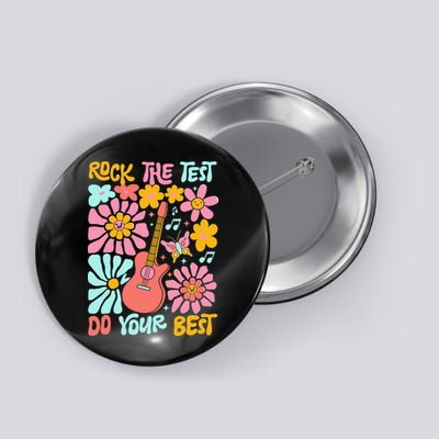 Vintage Rock The Test Funny Test Day For Teachers Button