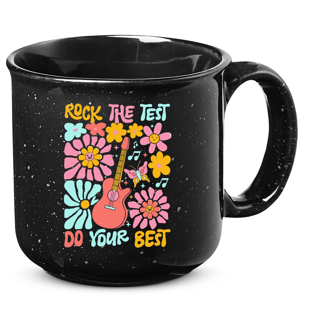 Vintage Rock The Test Funny Test Day For Teachers 15oz Campfire Ceramic Mug