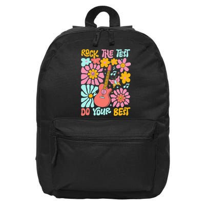 Vintage Rock The Test Funny Test Day For Teachers 16 in Basic Backpack