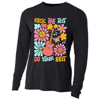 Vintage Rock The Test Funny Test Day For Teachers Cooling Performance Long Sleeve Crew
