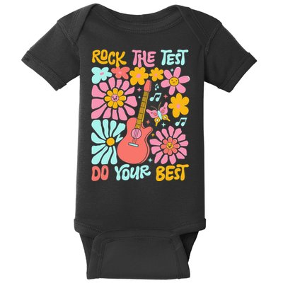 Vintage Rock The Test Funny Test Day For Teachers Baby Bodysuit