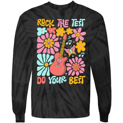 Vintage Rock The Test Funny Test Day For Teachers Tie-Dye Long Sleeve Shirt