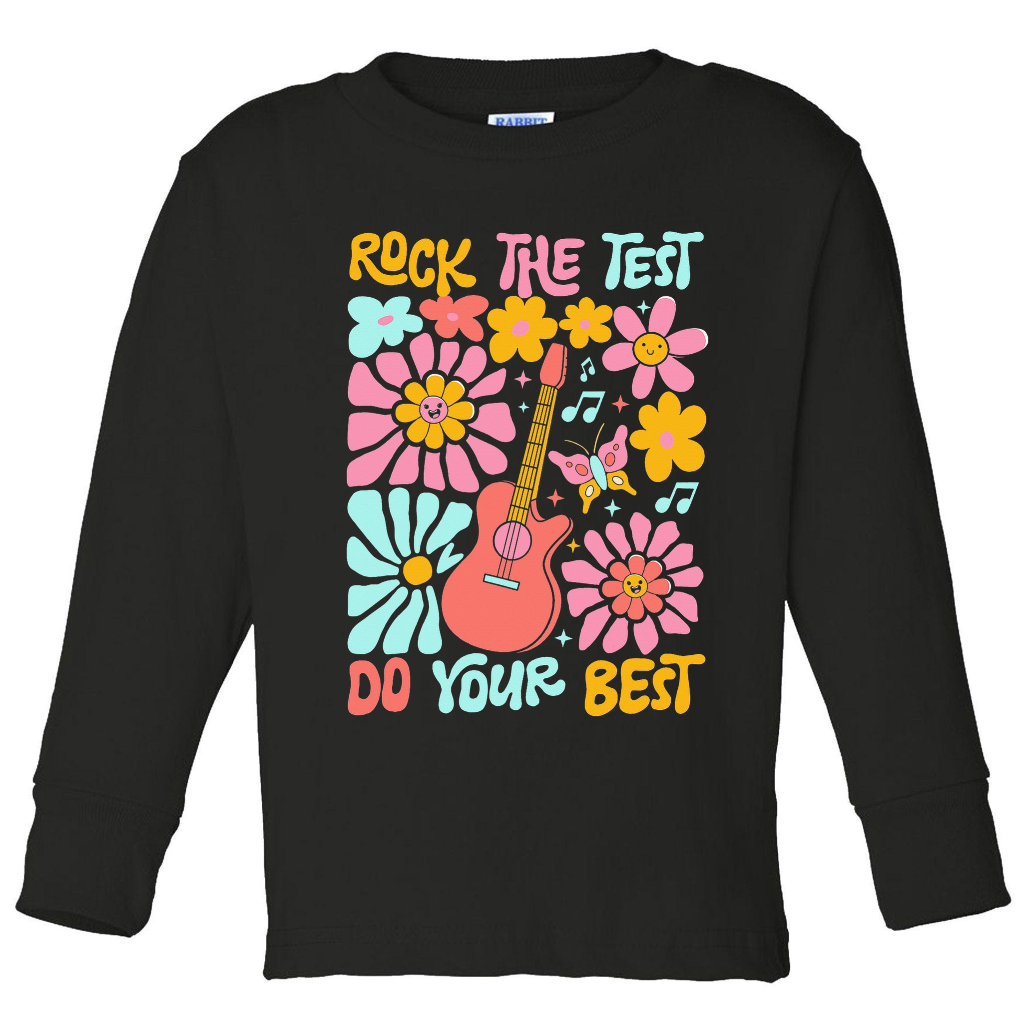 Vintage Rock The Test Funny Test Day For Teachers Toddler Long Sleeve Shirt