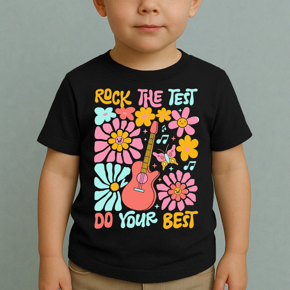 Vintage Rock The Test Funny Test Day For Teachers Toddler T-Shirt