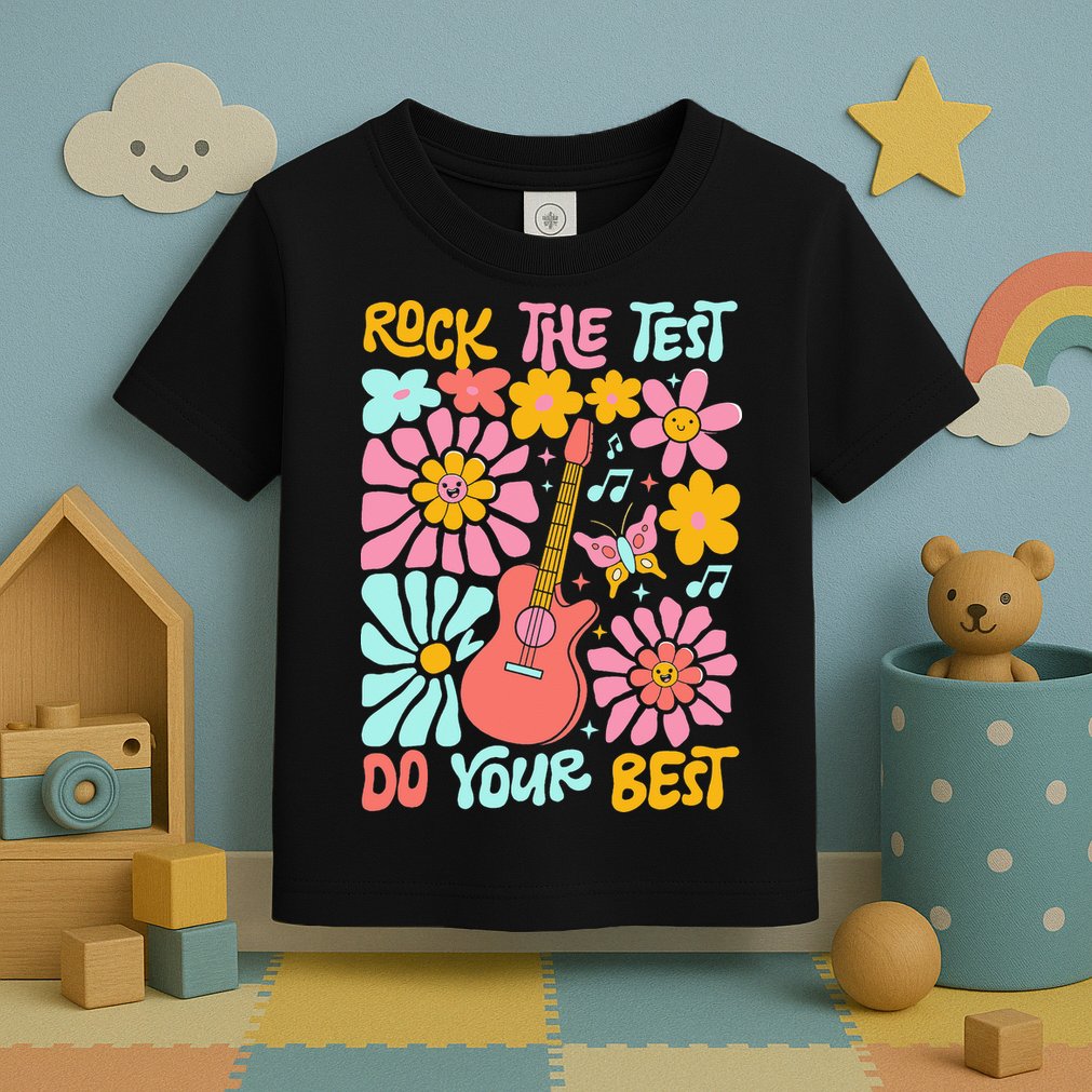 Vintage Rock The Test Funny Test Day For Teachers Toddler T-Shirt