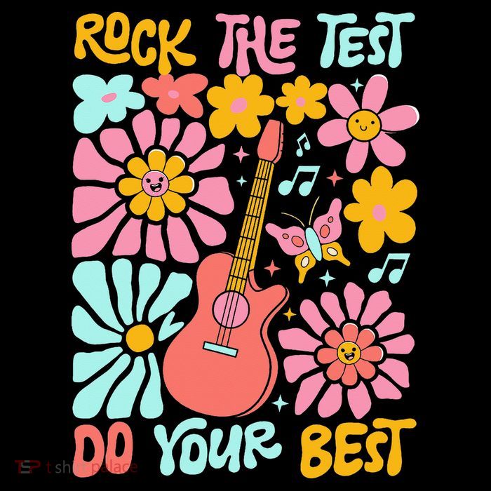 Vintage Rock The Test Funny Test Day For Teachers Womens T-Shirt