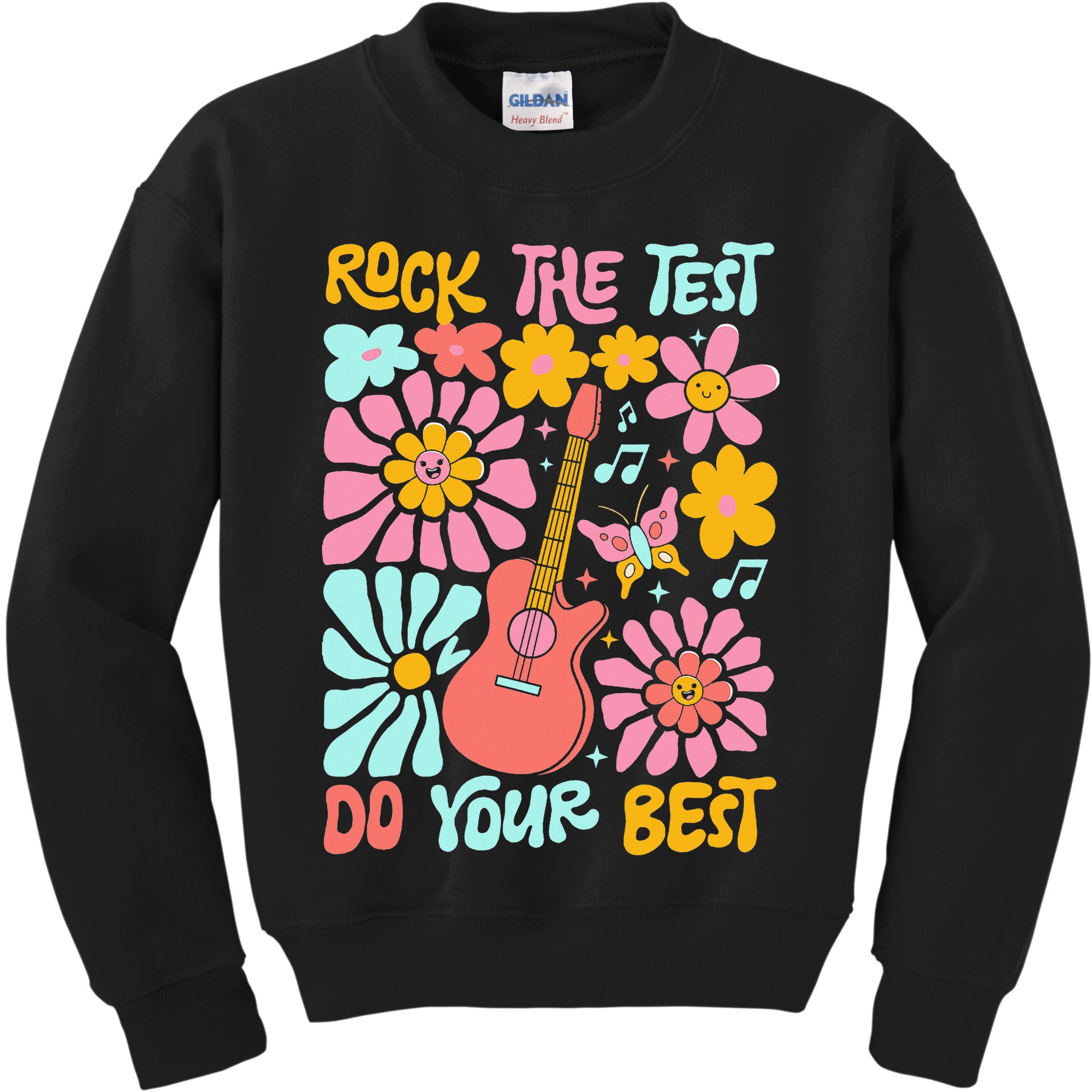 Vintage Rock The Test Funny Test Day For Teachers Kids Sweatshirt