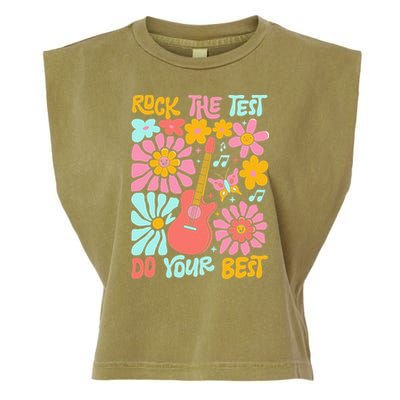 Vintage Rock The Test Funny Test Day For Teachers Garment-Dyed Women's Muscle Tee