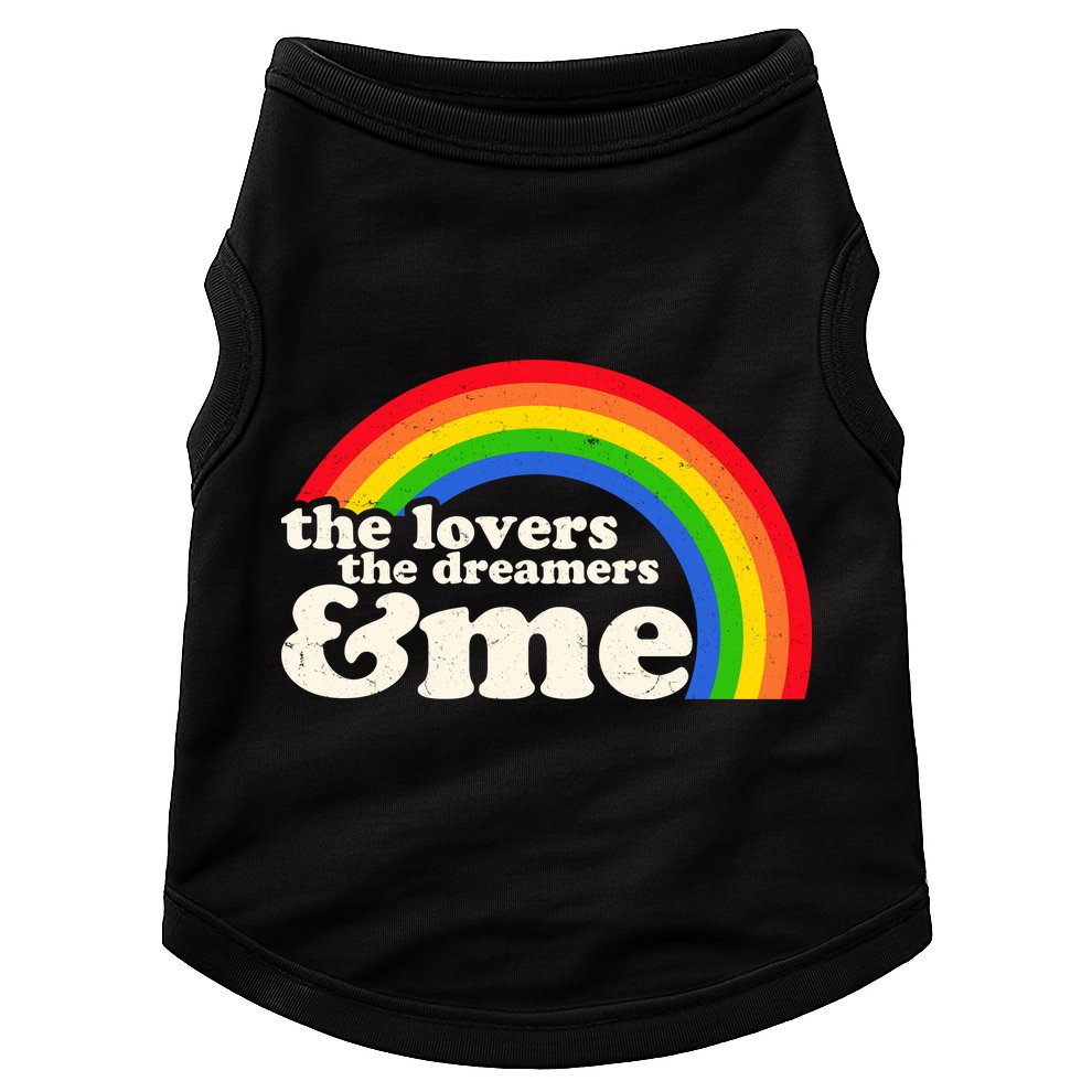 Vintage Retro The Lover The Dreamer And Me Rainbow Doggie Tank
