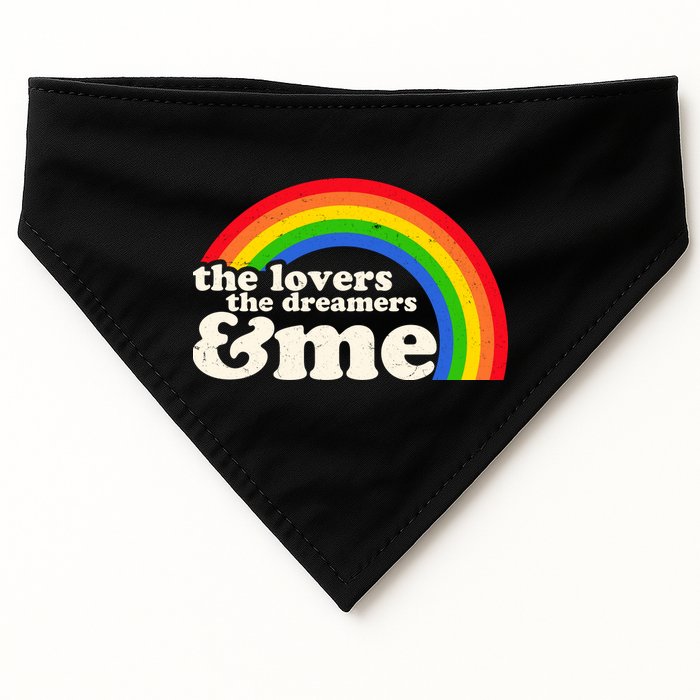 Vintage Retro The Lover The Dreamer And Me Rainbow USA-Made Doggie Bandana