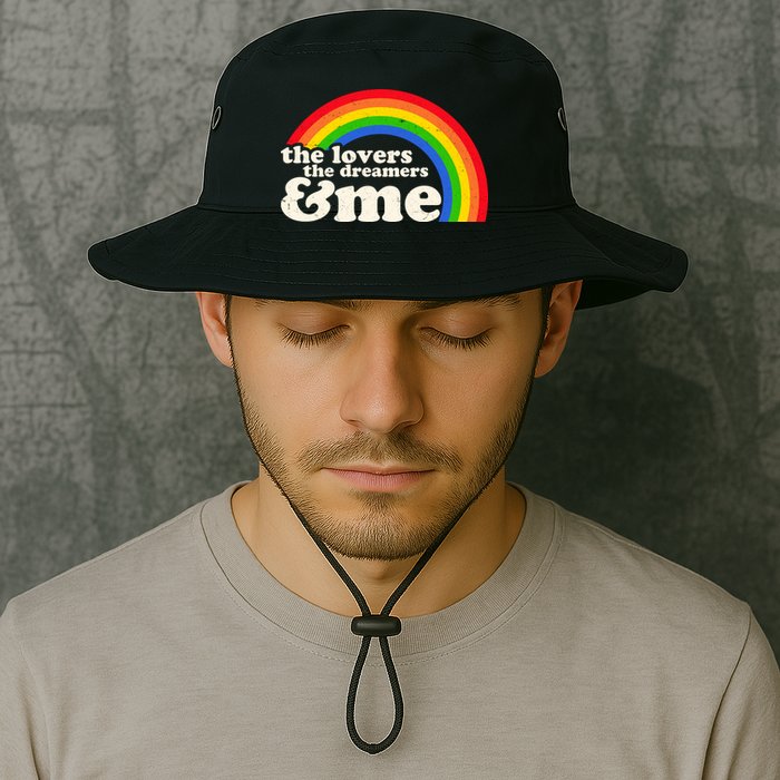 Vintage Retro The Lover The Dreamer And Me Rainbow Bucket Hat