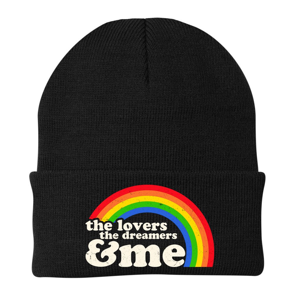 Vintage Retro The Lover The Dreamer And Me Rainbow Beanie