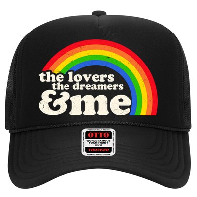 Vintage Retro The Lover The Dreamer And Me Rainbow Trucker Hat