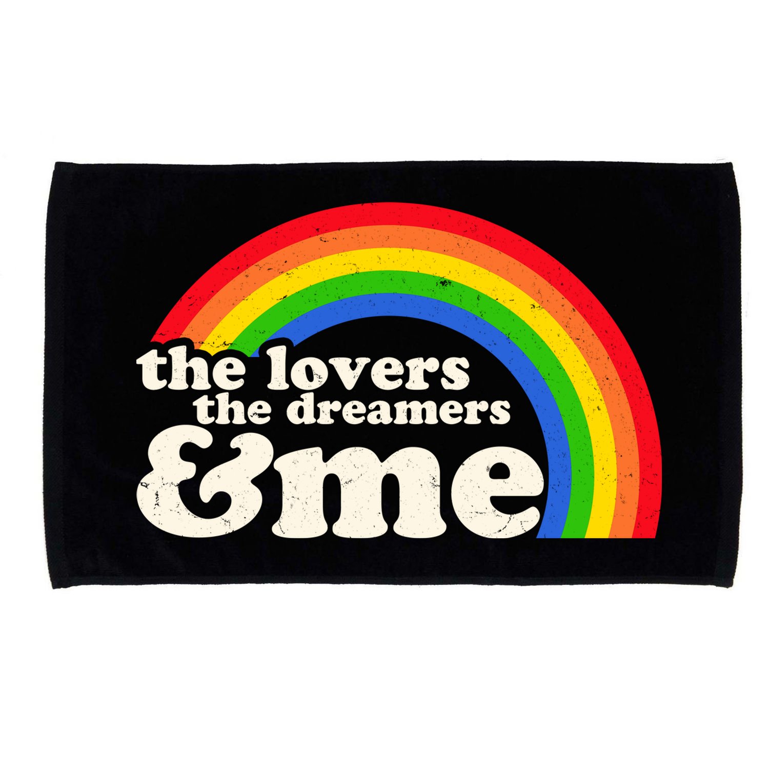 Vintage Retro The Lover The Dreamer And Me Rainbow Microfiber Hand Towel