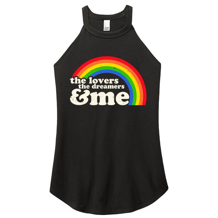 Vintage Retro The Lover The Dreamer And Me Rainbow Women's Perfect Tri Rocker Tank