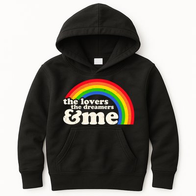 Vintage Retro The Lover The Dreamer And Me Rainbow Kids Hoodie