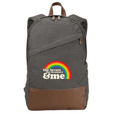 Vintage Retro The Lover The Dreamer And Me Rainbow Cotton Canvas Backpack