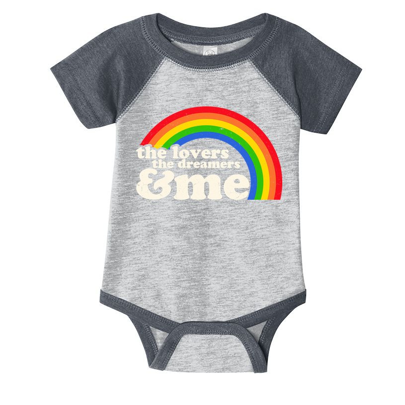 Vintage Retro The Lover The Dreamer And Me Rainbow Infant Baby Jersey Bodysuit