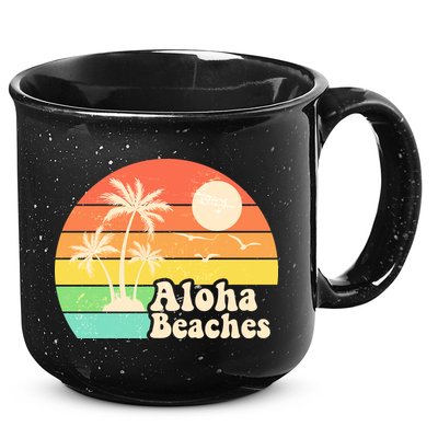 Vintage Retro Tropical Aloha Beahes 15oz Campfire Ceramic Mug