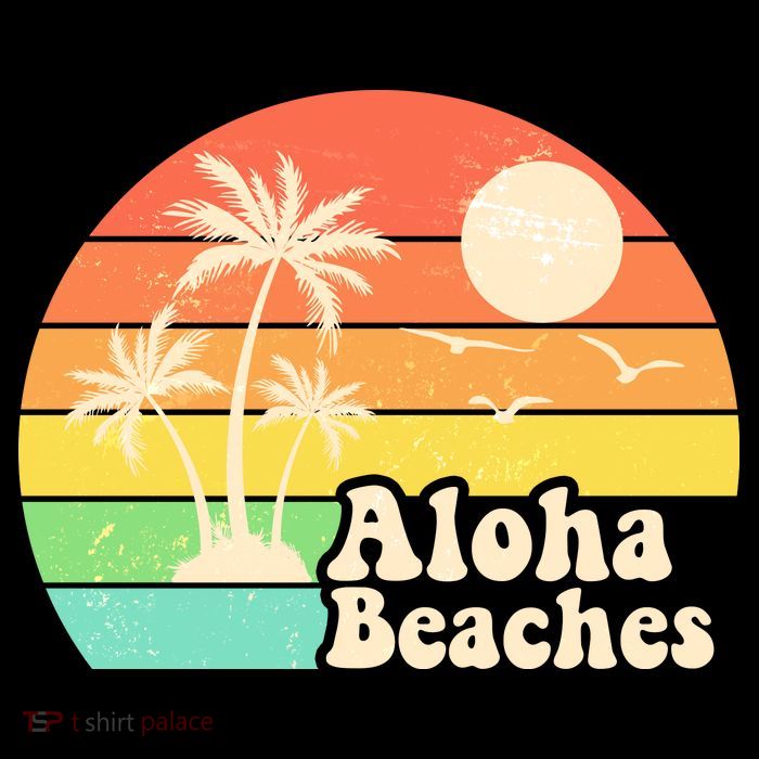Vintage Retro Tropical Aloha Beahes Flatbill Hat