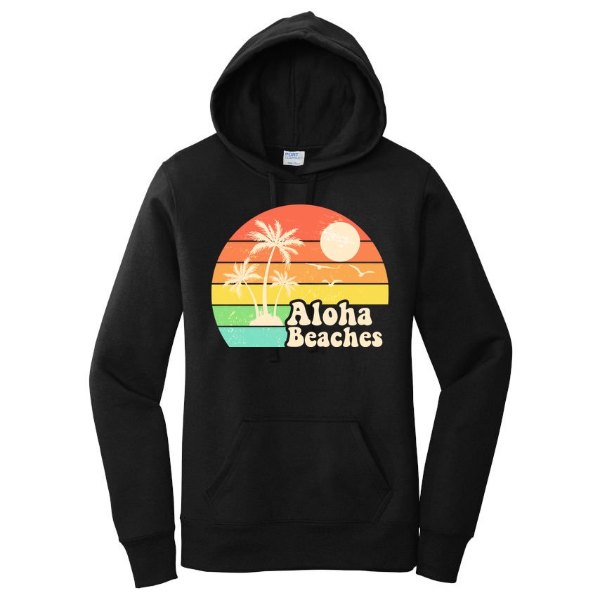 Vintage Retro Tropical Aloha Beahes Women's Pullover Hoodie