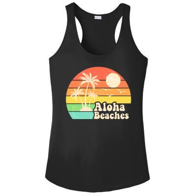 Vintage Retro Tropical Aloha Beahes Ladies PosiCharge Competitor Racerback Tank